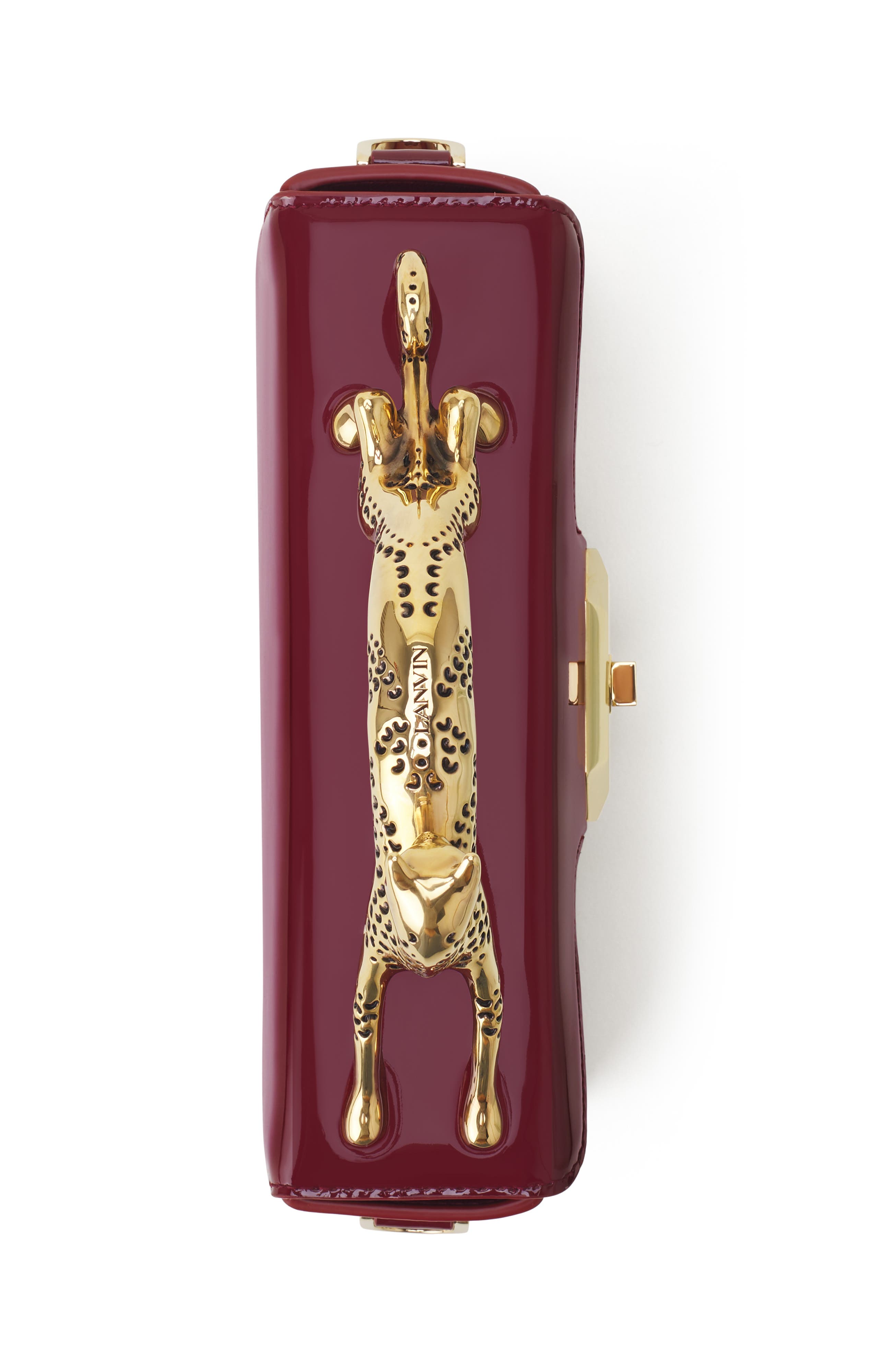 Pencil Cat Nano Bag In Patent Leather, Alternate, color, Garnet