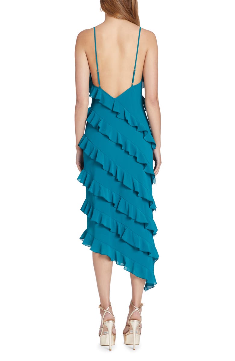 Amanda Uprichard Belladonna Ruffle Midi Cocktail Dress, Alternate, color, 