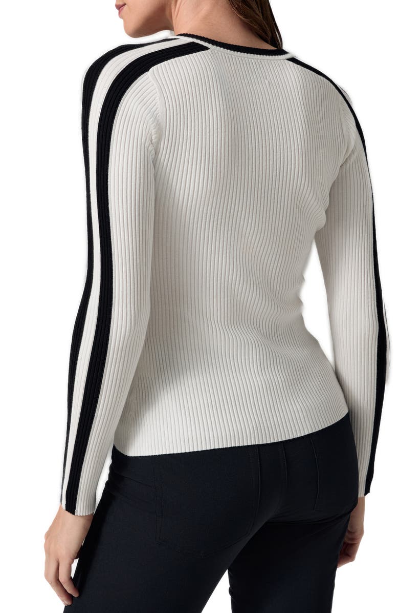 Alp N Rock Kris Sleeve Stripe V-Neck Rib Sweater, Alternate, color, 