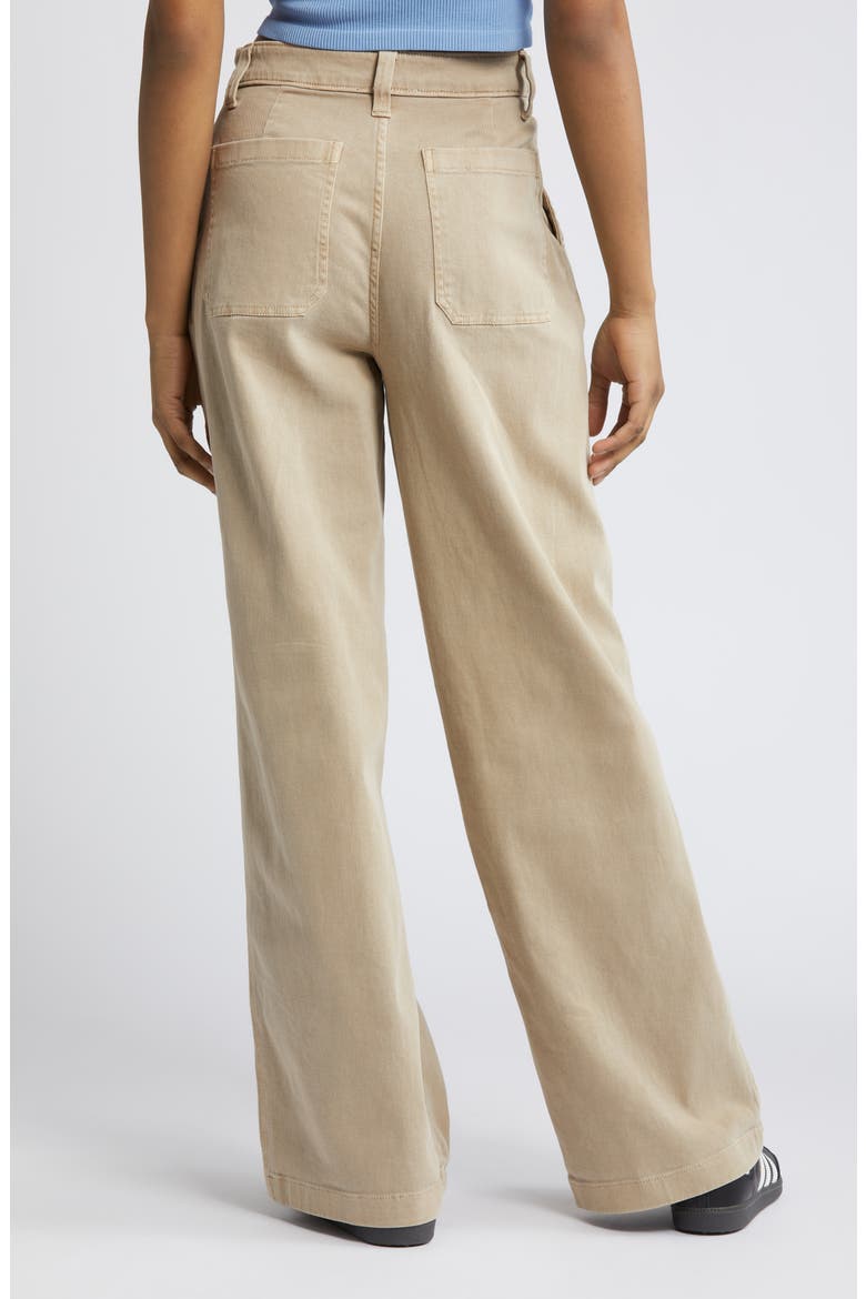 High Waist Wide Leg Twill Pants, Alternate, color, TAN MINK