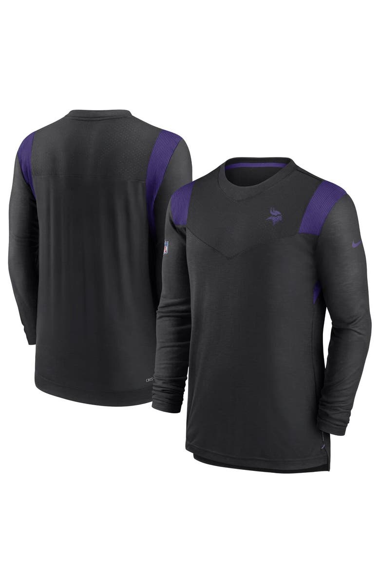 Nike Men's Nike Black Minnesota Vikings Sideline Tonal Logo Performance Player Long Sleeve T-Shirt, Main, color, 