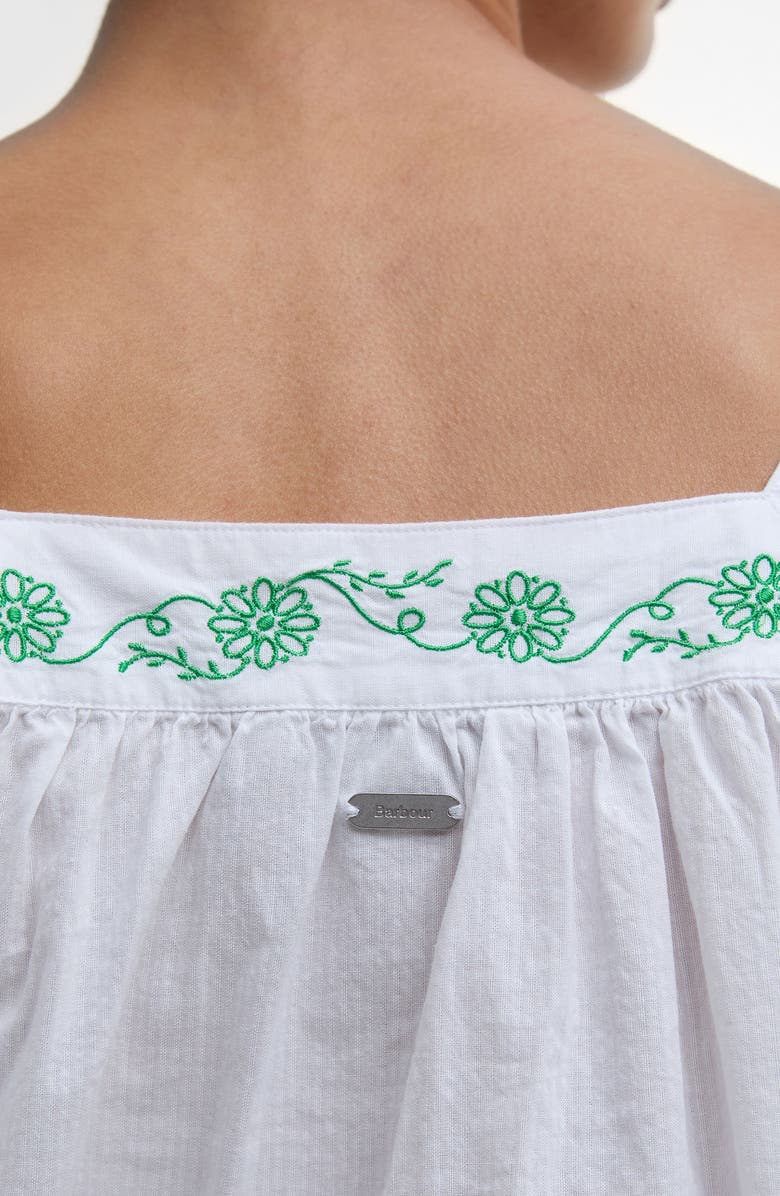 Barbour Ash Embroidered Cotton Top, Alternate, color, White