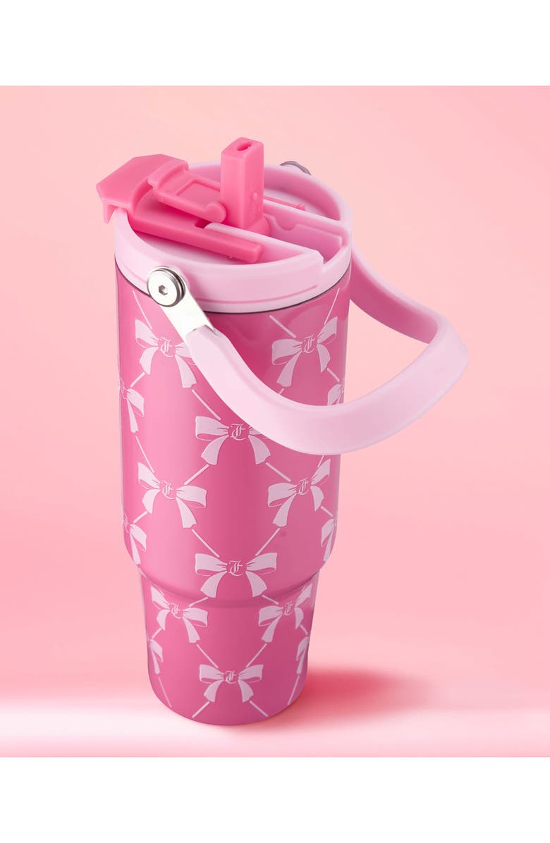 Juicy Couture 40-Ounce Stainless Steel Flip Fusion Water Tumbler, Alternate, color, Pink Bows