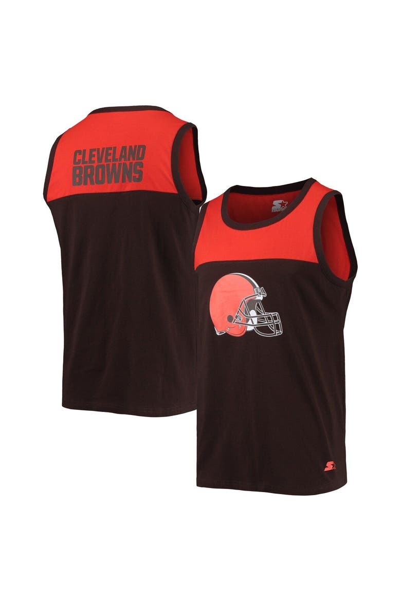 Men's Starter Brown/Orange Cleveland Browns Team Touchdown Fashion Tank Top, Main, color, Brown
