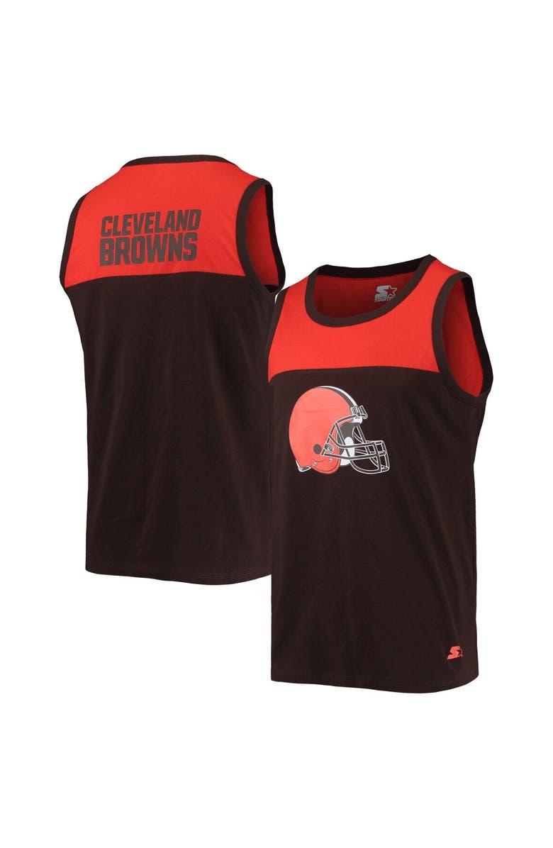 STARTER Men's Starter Brown/Orange Cleveland Browns Team Touchdown Fashion Tank Top, Main, color, Brown