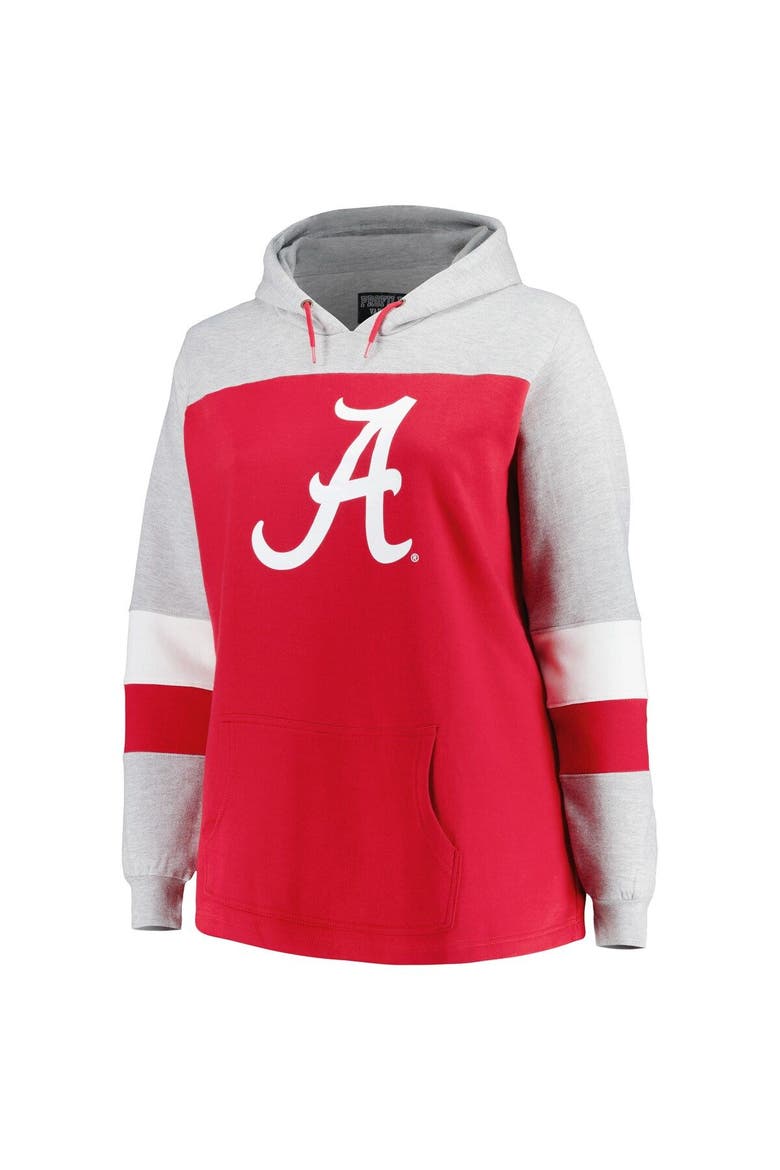 Women's Crimson Alabama Crimson Tide Plus Size Color-Block Pullover Hoodie, Alternate, color, Crimson