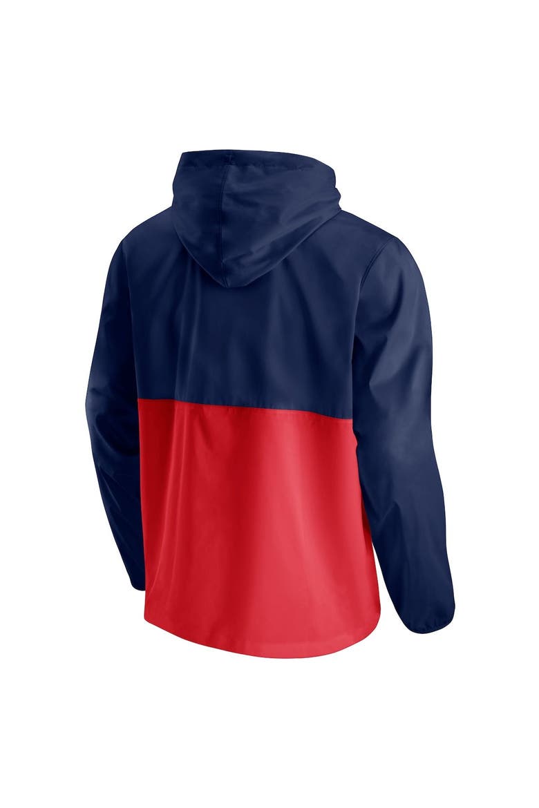 Men's Fanatics Branded Navy/Red Washington Wizards Anorak Block Party Windbreaker Half-Zip Hoodie Jacket, Alternate, color, Navy