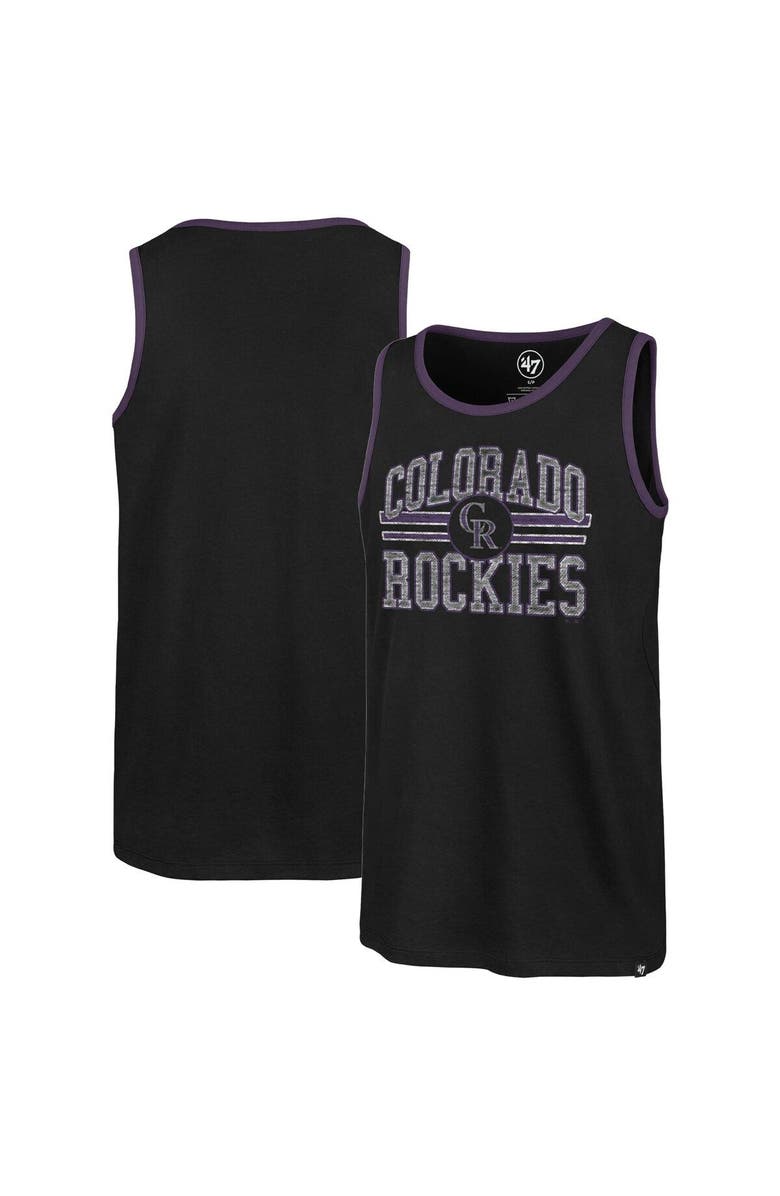 '47 Men's '47 Black Colorado Rockies Winger Franklin Tank Top, Main, color, Black