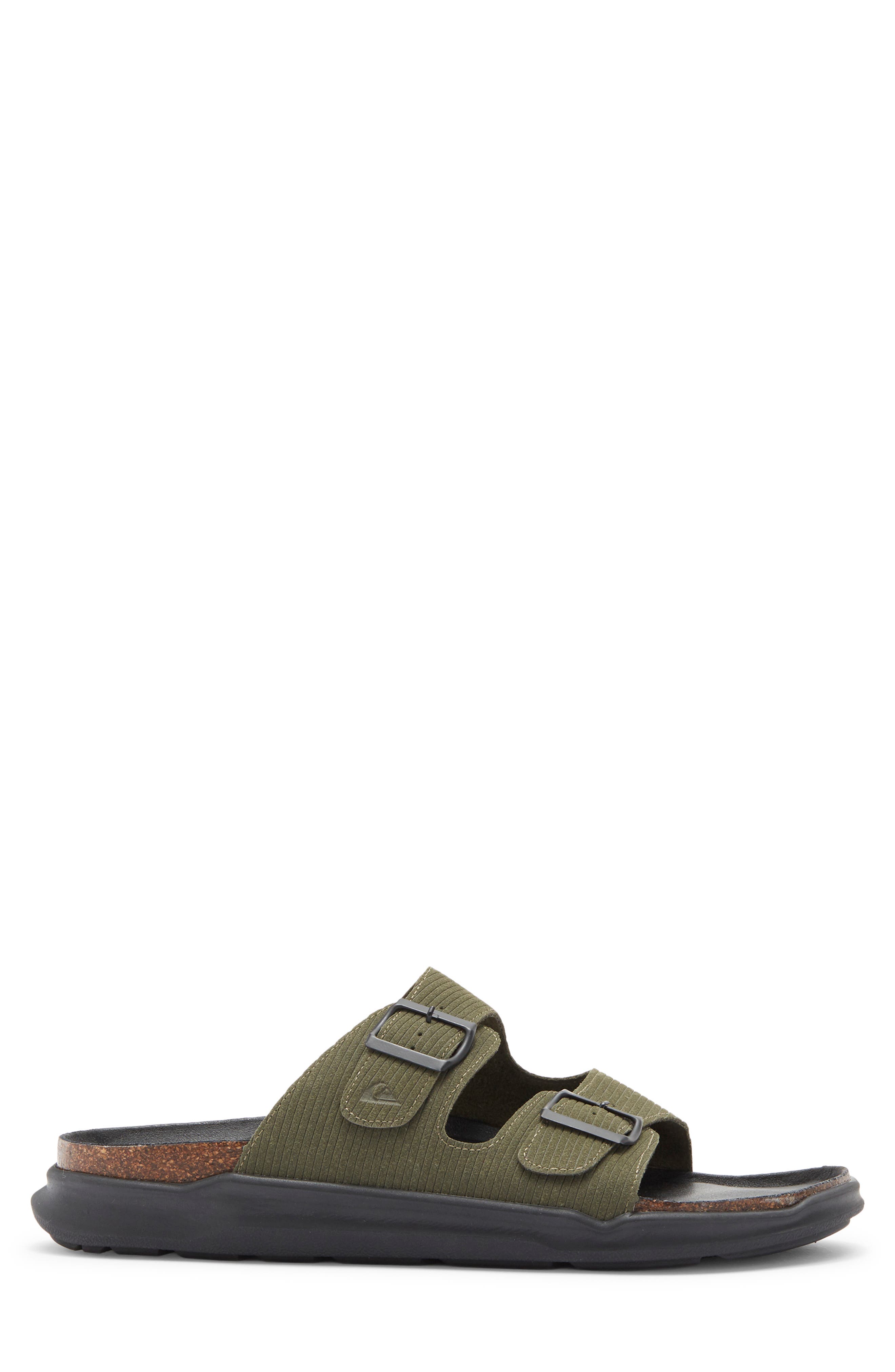 Quiksilver Deck Slide Sandal, Alternate, color, Dark Green/ Tan/ Black