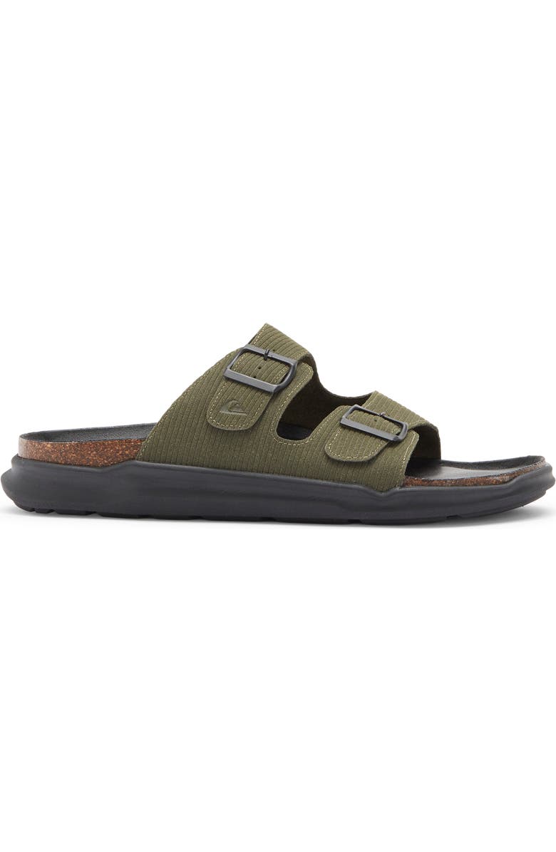 Quiksilver Deck Slide Sandal, Alternate, color, Dark Green/ Tan/ Black