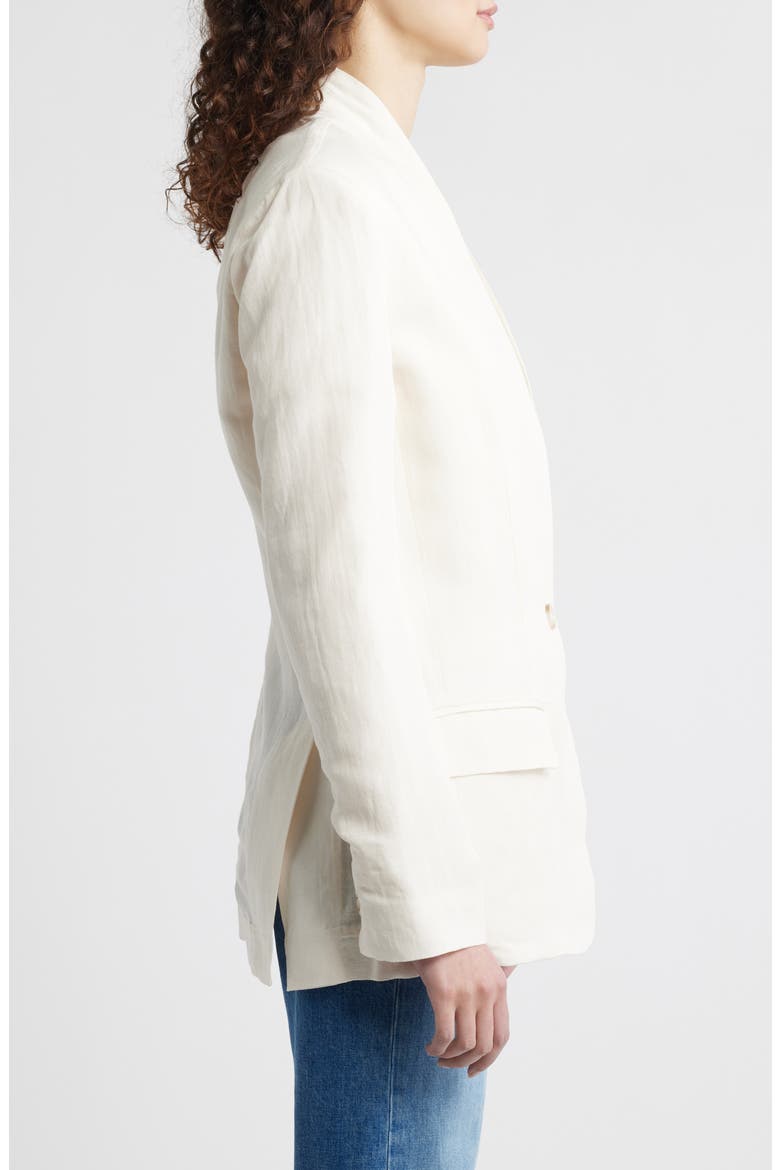 Linen Blend Blazer, Alternate, color, CHALK