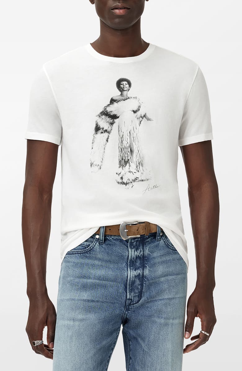John Varvatos Aretha Franklin Graphic T-Shirt, Main, color, Salt