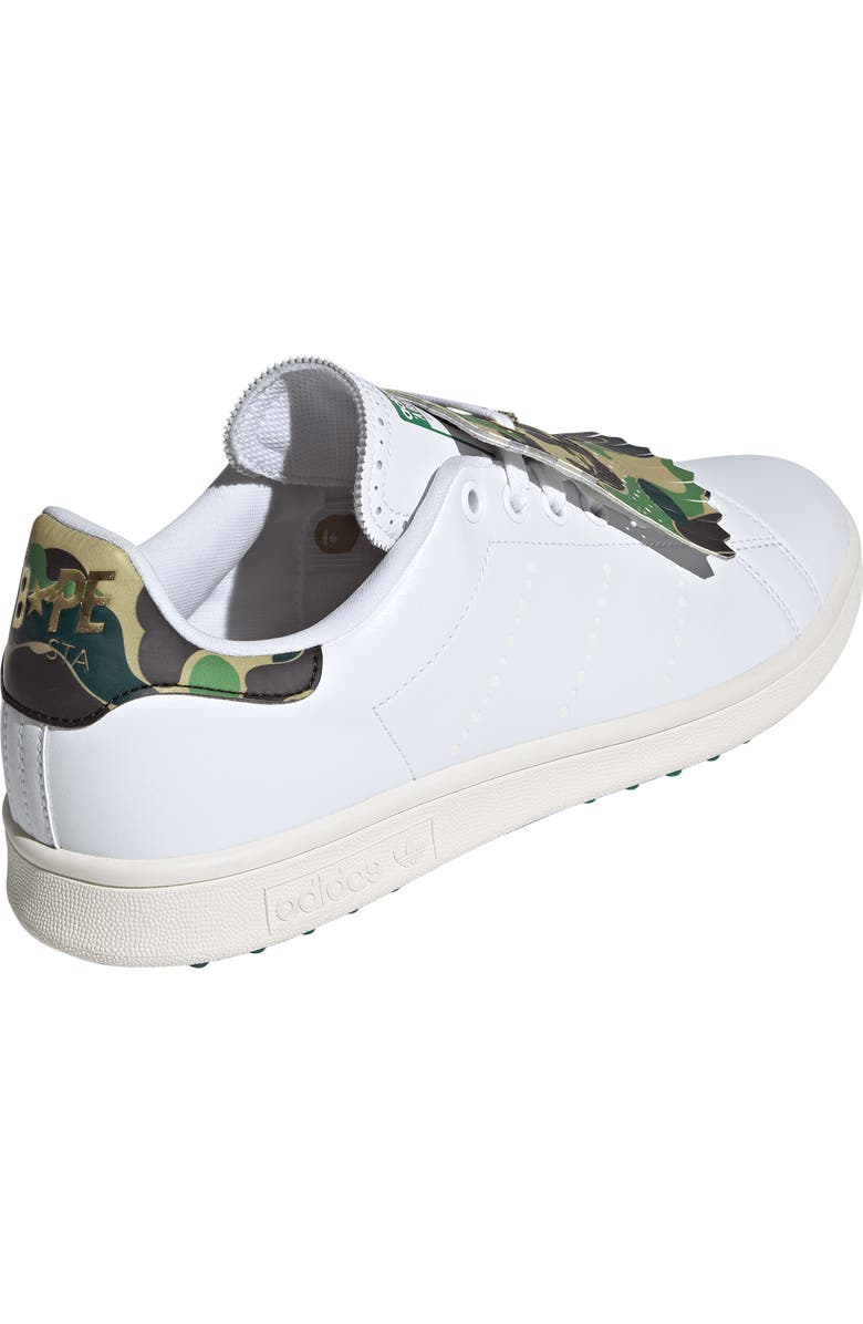 adidas Stan Smith x BAPE Golf Shoe, Alternate, color, White/ White/ Green