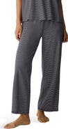 Eileen Fisher Stripe Organic Cotton Ankle Wide Leg Pull-On Pants