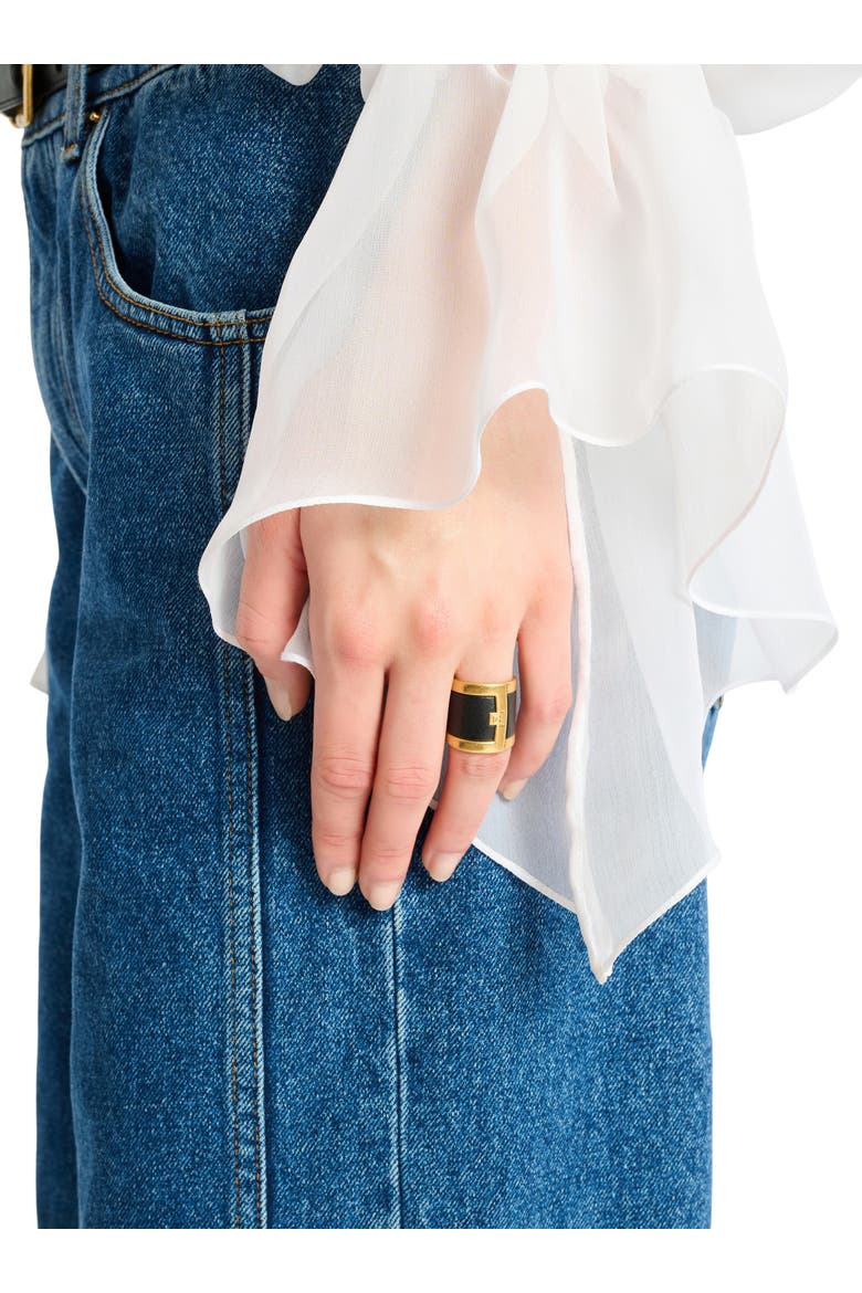 Anthem ring in brass and resin, Alternate, color, black