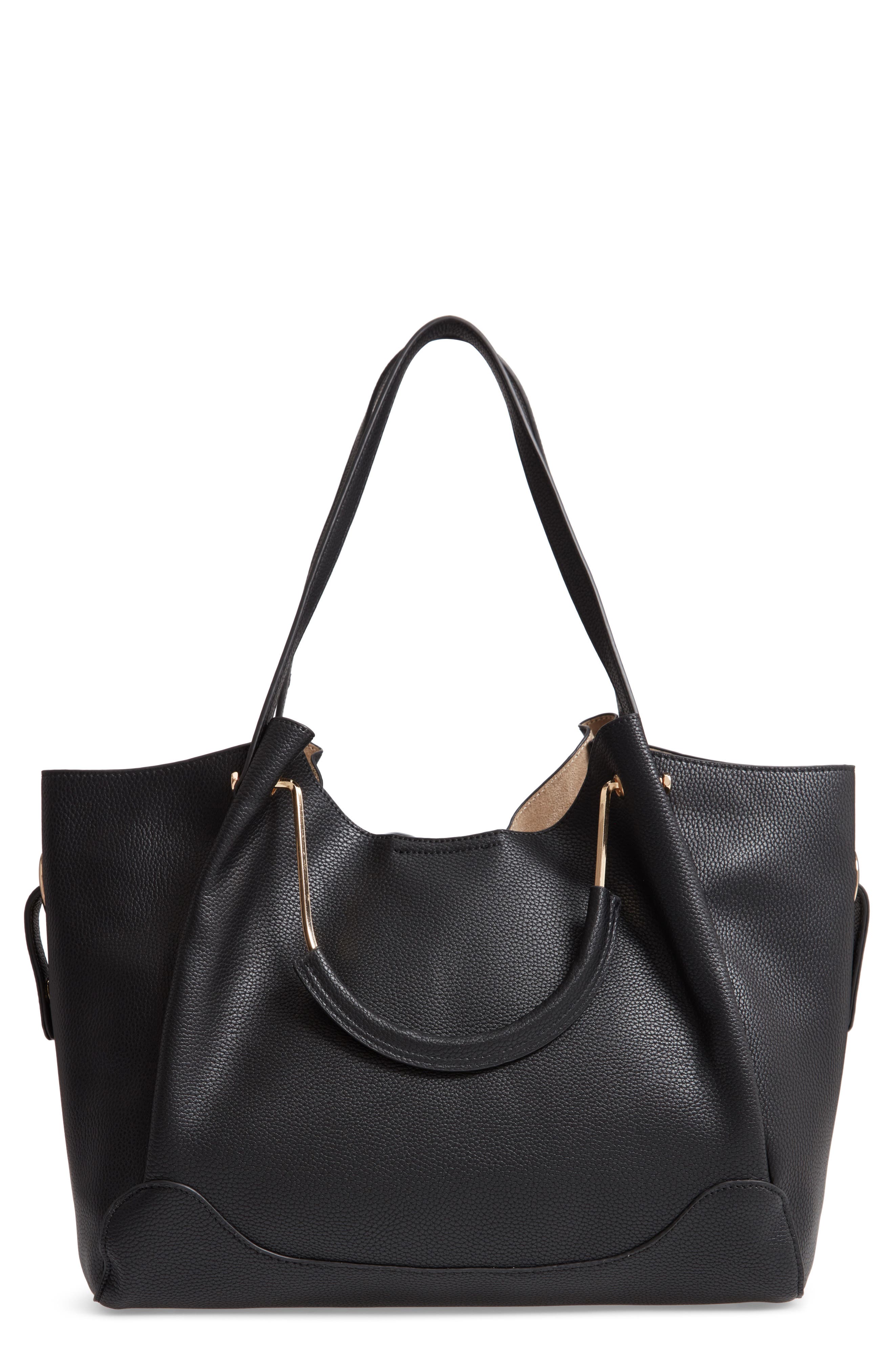 Sondra Roberts Faux Leather Satchel, Main, color, 