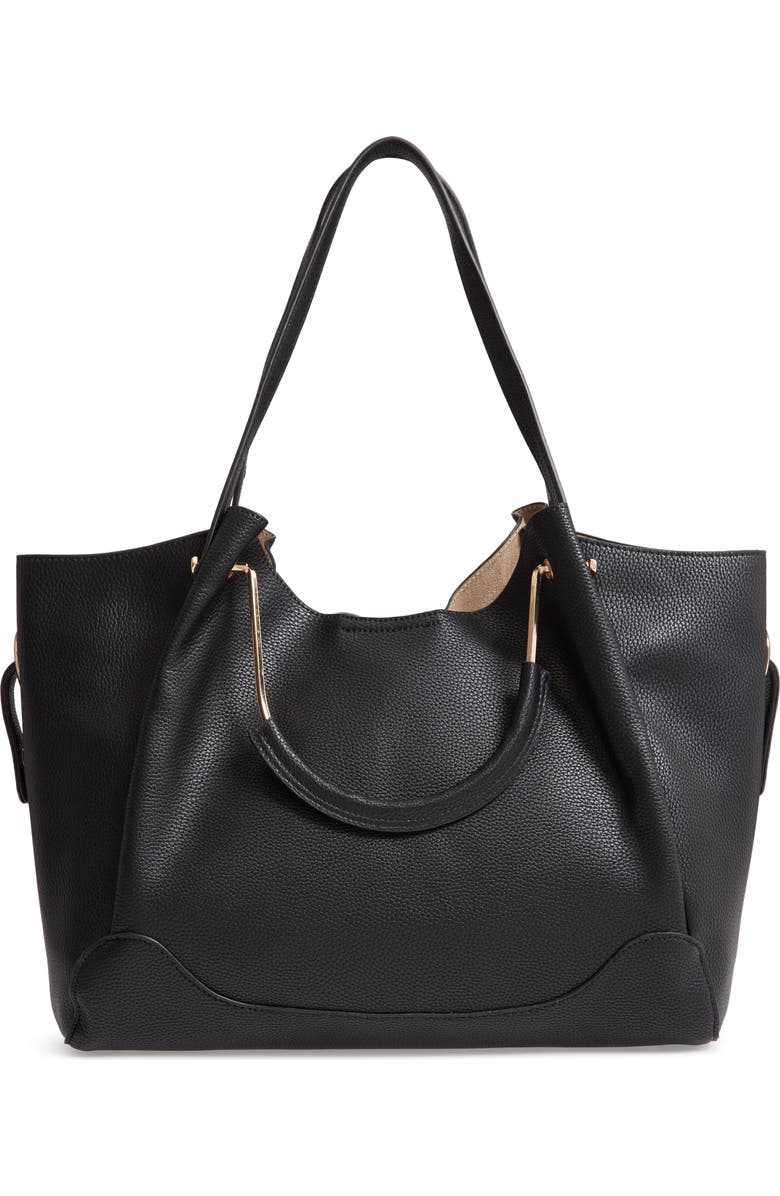 Sondra Roberts Faux Leather Satchel, Main, color,