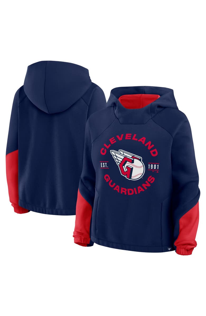 FANATICS Women's Fanatics Navy Cleveland Guardians Oversized Time to Win Pullover Hoodie, Main, color, Navy
