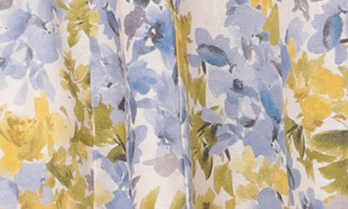 Avec Les Filles Linen Blend Fit & Flare Minidress In Pansy Floral