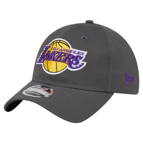 Men's New Era Charcoal Los Angeles Lakers Active Ripstop 9TWENTY Adjustable Hat