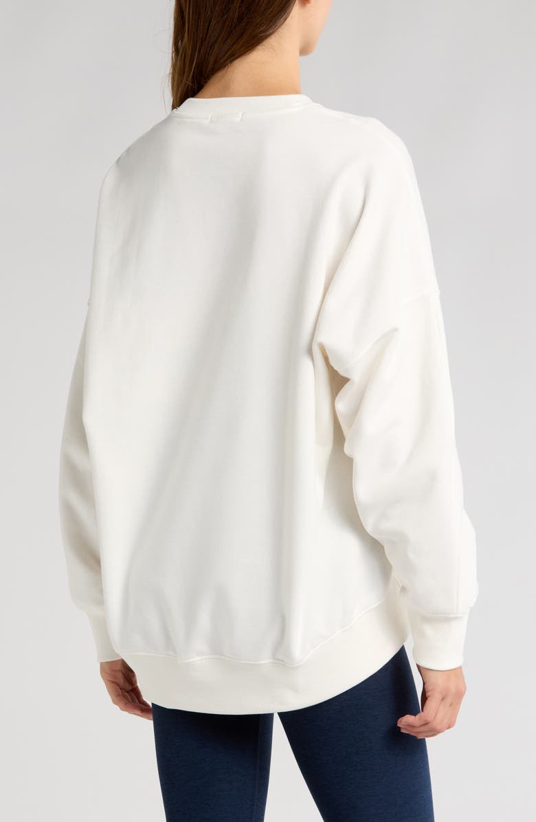 Beyond Yoga Solstice Oversize Cotton Blend Sweatshirt, Alternate, color, Fresh Snow