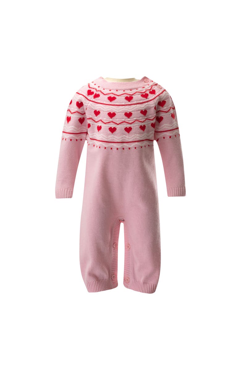 Rachel Riley Heart Knit Playsuit, Main, color, 