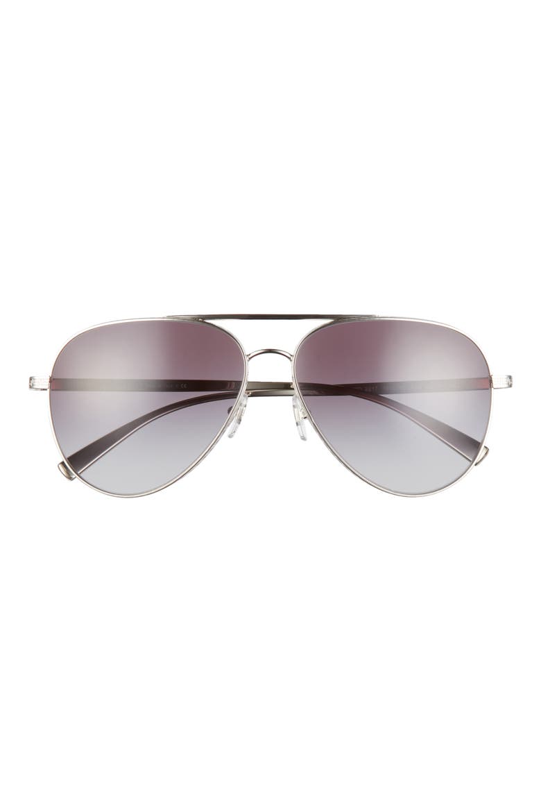 56mm Gradient Aviator Sunglasses, Main, color, SILVER/ GREY GRADIENT