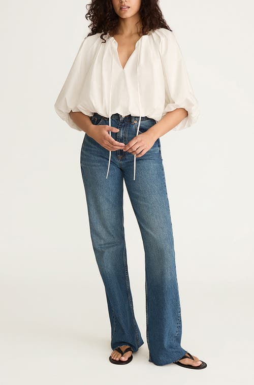 Rebecca Taylor Poplin Bubble Top In Milk