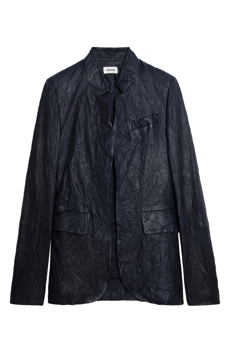 Zadig & Voltaire Very Crushed Leather Jacket, Alternate, color,