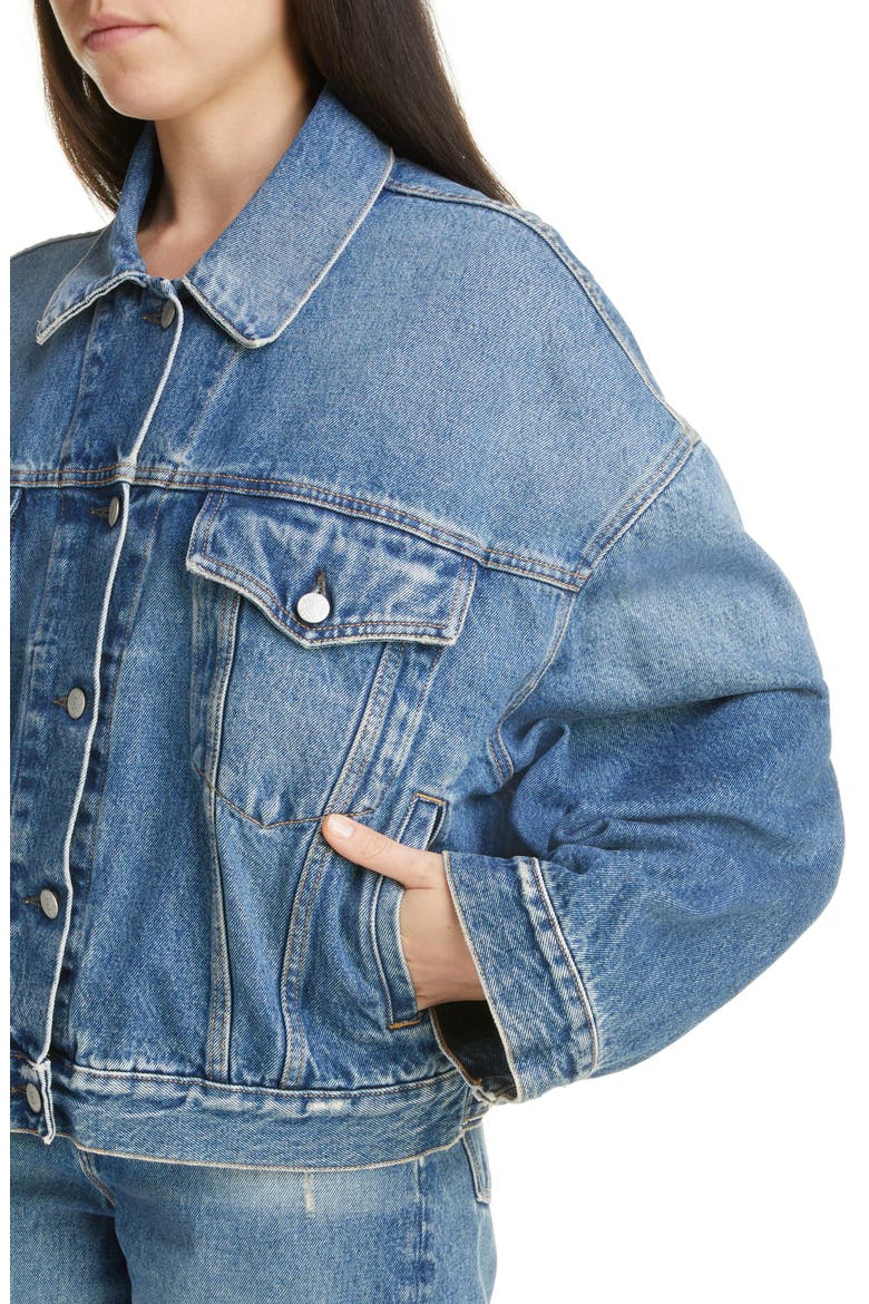 Morris Denim Trucker Jacket, Alternate, color, MID BLUE