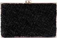 Olga Berg Hazel Textured Velvet Frame Clutch