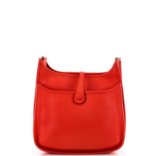 Pre-owned Hermes Hermes Evelyne Bag Gen Iii Clemence Pm In Red