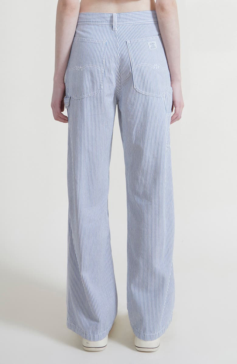 DENIMIST Teri Stripe Wide Leg Carpenter Pants, Alternate, color, Ecru White Railroad Stripe