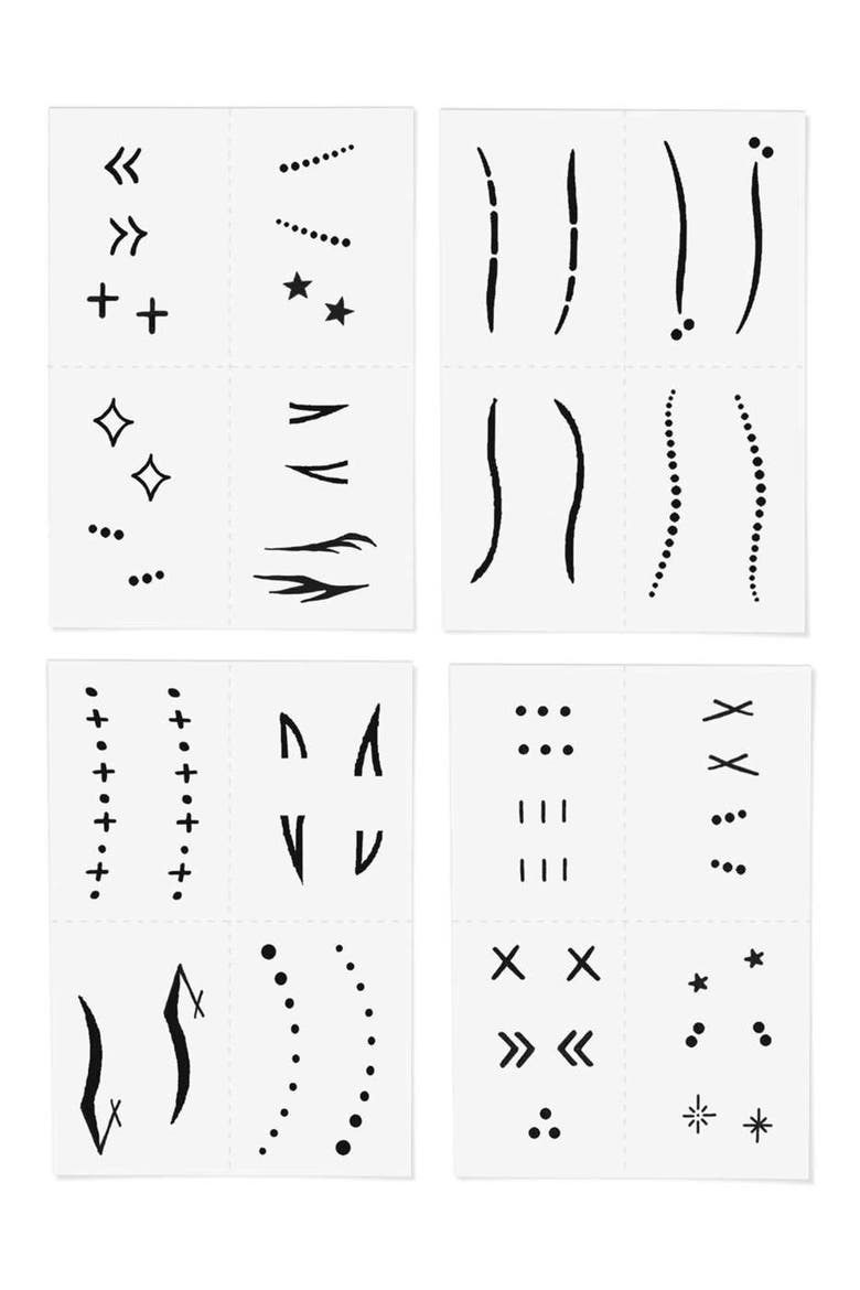 Face Tats Temporary Tattoos, Alternate, color, BLACK