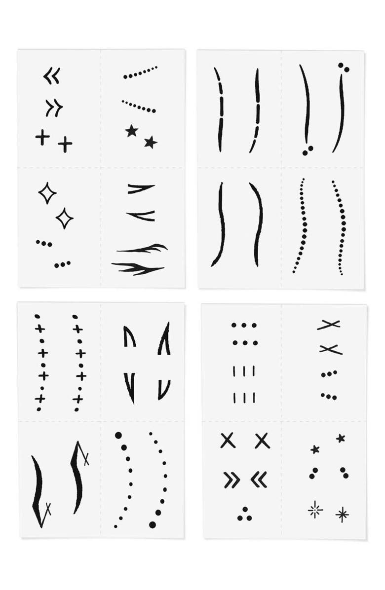 INKED by Dani Face Tats Temporary Tattoos, Alternate, color, Black