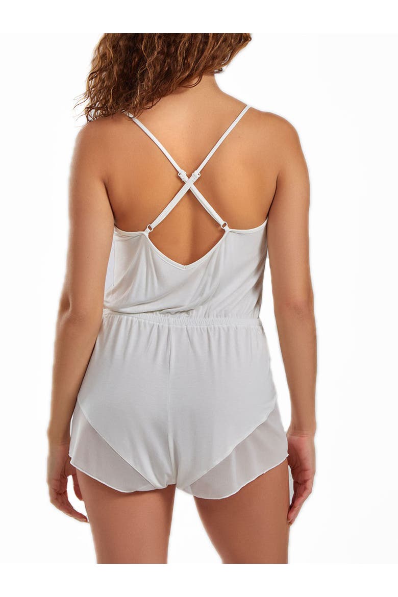 Modal Appliqué Lace Trim Romper, Alternate, color, White