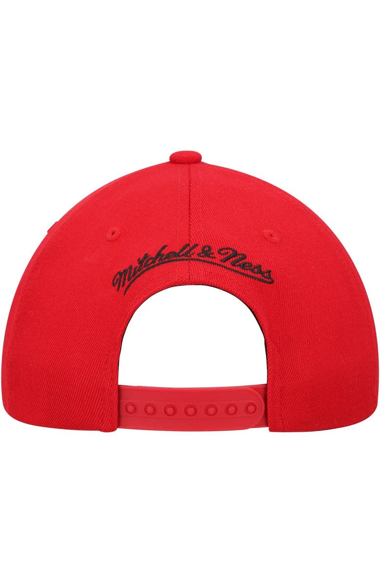 Mitchell & Ness Men's Mitchell & Ness Red/Black Atlanta Hawks MVP Team Two-Tone 2.0 Stretch-Snapback Hat, Alternate, color, 