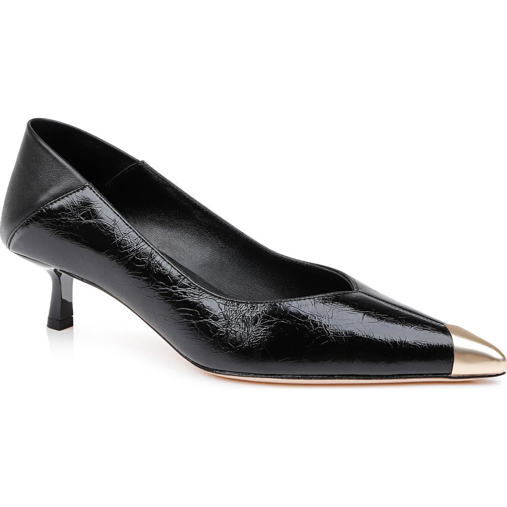 L AGENCE L'AGENCE GARLAN POINTED CAP TOE KITTEN HEEL PUMP