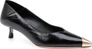 L'AGENCE Garlan Pointed Cap Toe Kitten Heel Pump