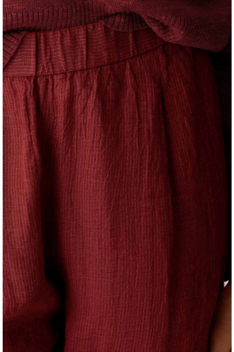Pleated Lantern Organic Linen Pants, Alternate, color, SUN DRIED TOMATO
