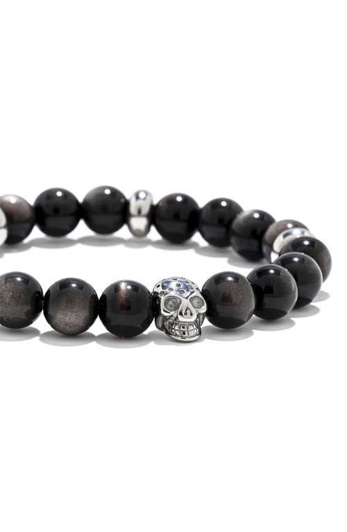 Eye Candy Los Angeles James Skull Head Beaded Stretch Bracelet In Multi
