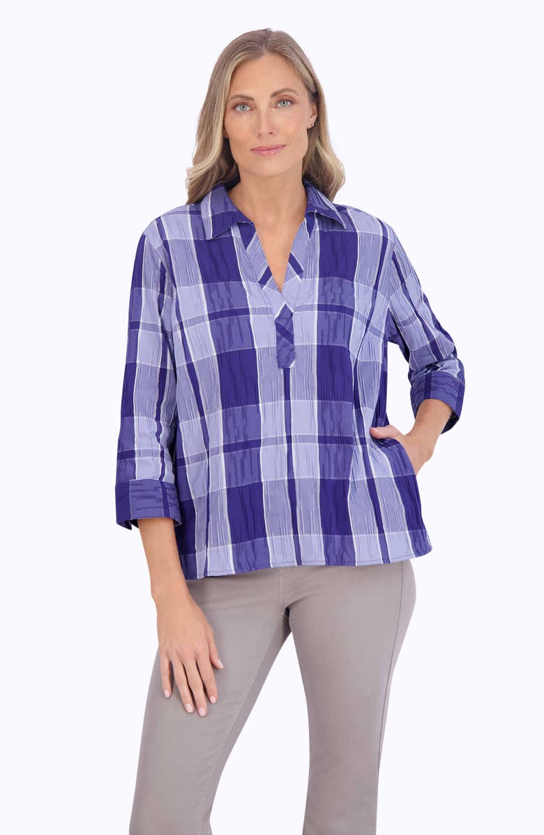 Foxcroft Sophia Plaid Tunic Top, Alternate, color,
