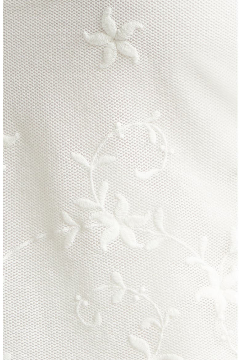 Cove Embroidered Silk Blend Maxi Dress with Scarf, Alternate, color, PEARL