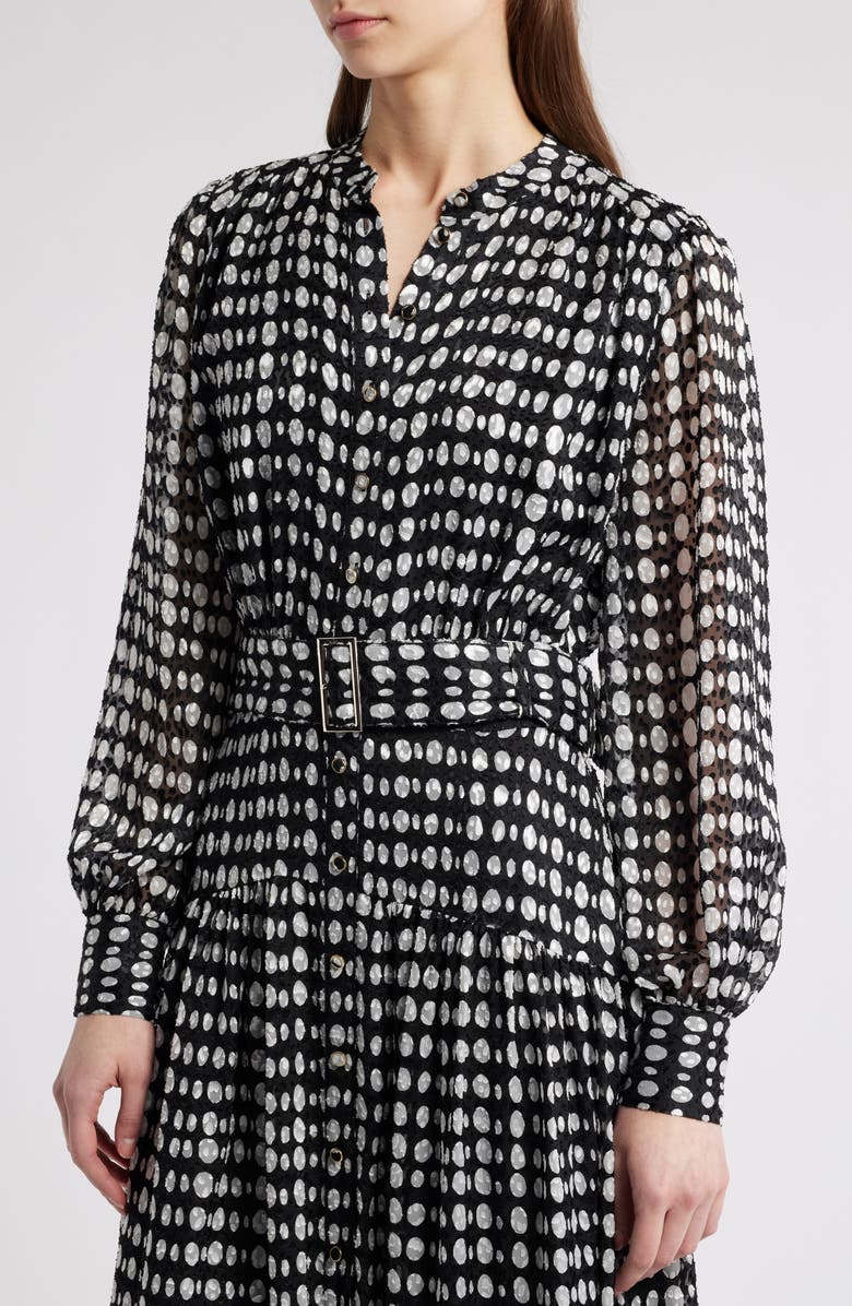 Elie Tahari The Rue Dot Print Long Sleeve Dress, Alternate, color, 