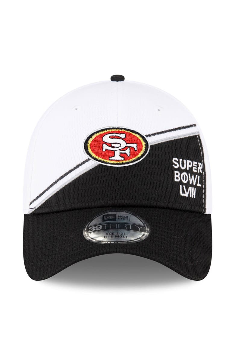 New Era Men's New Era  White/Black San Francisco 49ers Super Bowl LVIII Sideline 39THIRTY Flex Fit Hat, Alternate, color, 