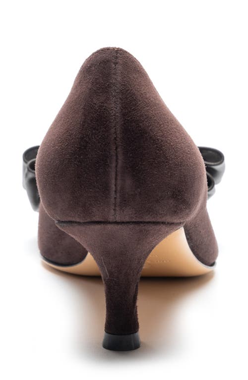 Bruno Magli Nadia Pointed Toe Kitten Heel Pump In Brown Suede