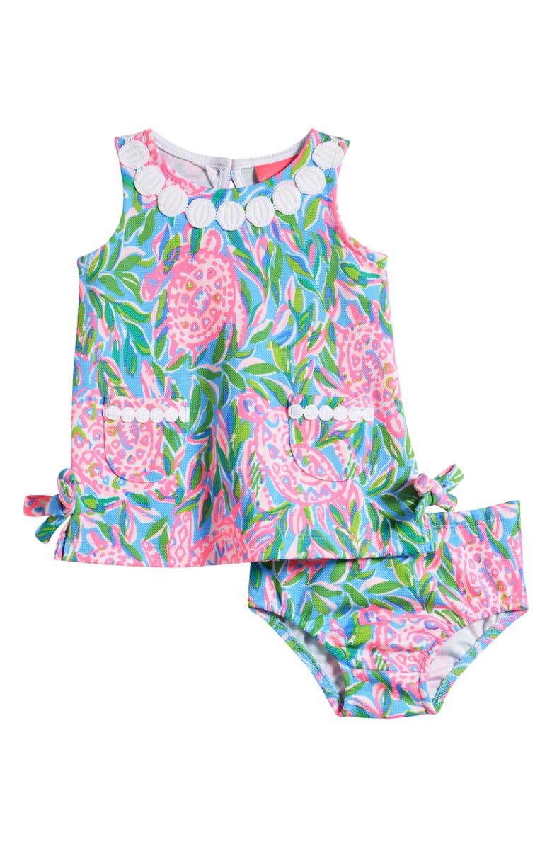Lilly Pulitzer<sup>®</sup> Turtle Print Shift Dress & Bloomers, Main, color,
