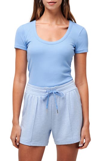 Travismathew Come Alive Rib U-neck T-shirt In Blue