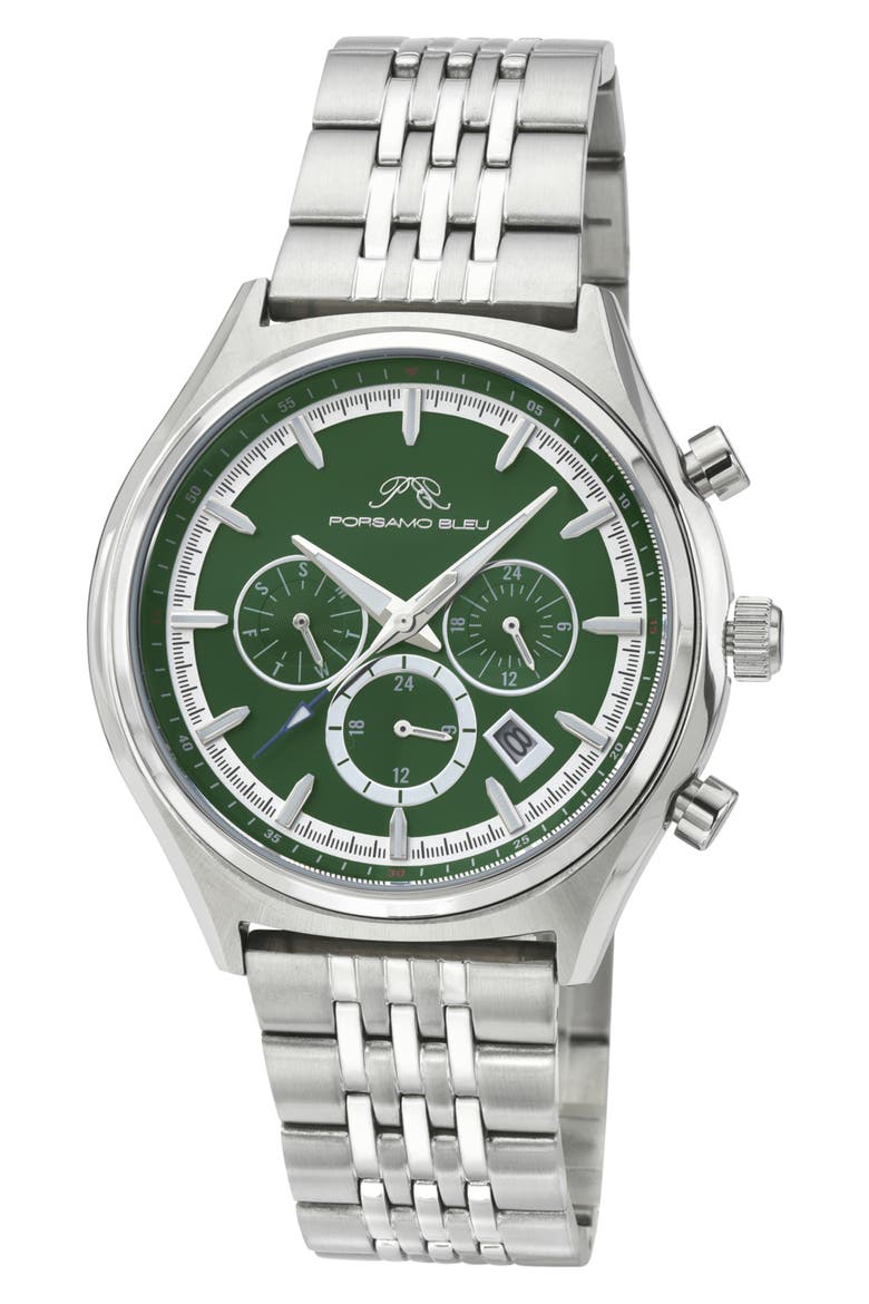 Charlie Multifunction Bracelet Strap Watch, 45mm, Main, color, SILVER