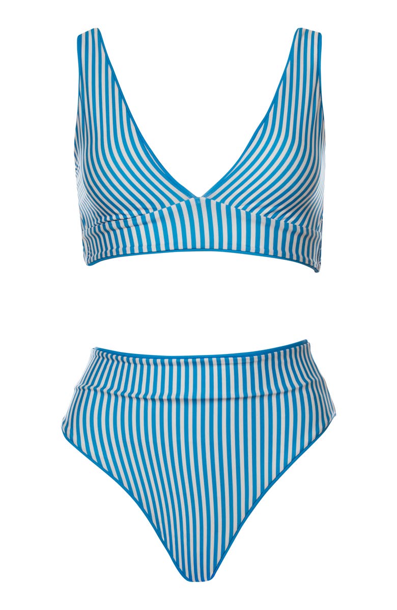 Maaji Blue Suzy Q Reversible Bikini Bottoms, Alternate, color, Blue